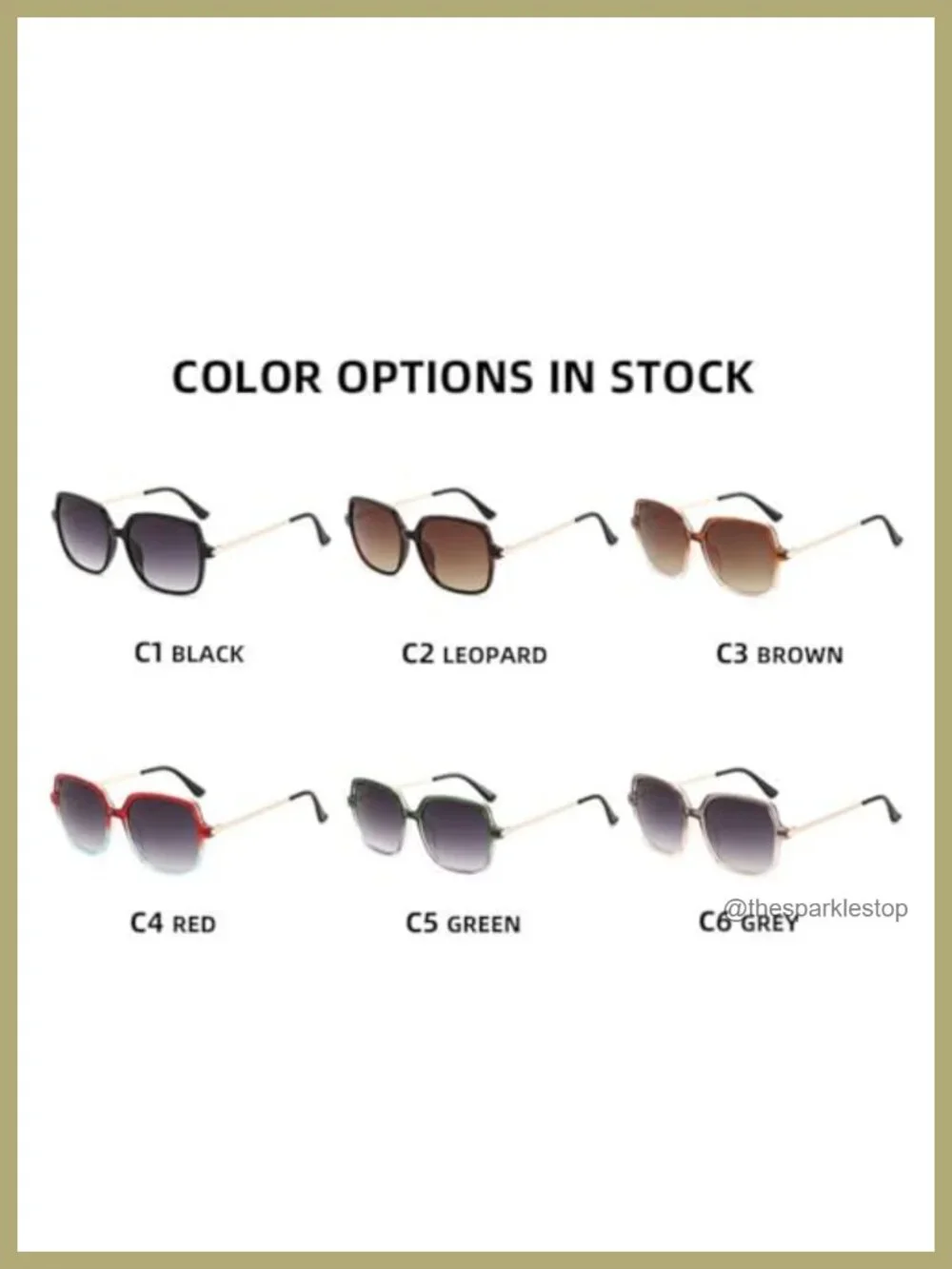Retro Square Sunglasses Oversized Gradient UV400 Metal Frame